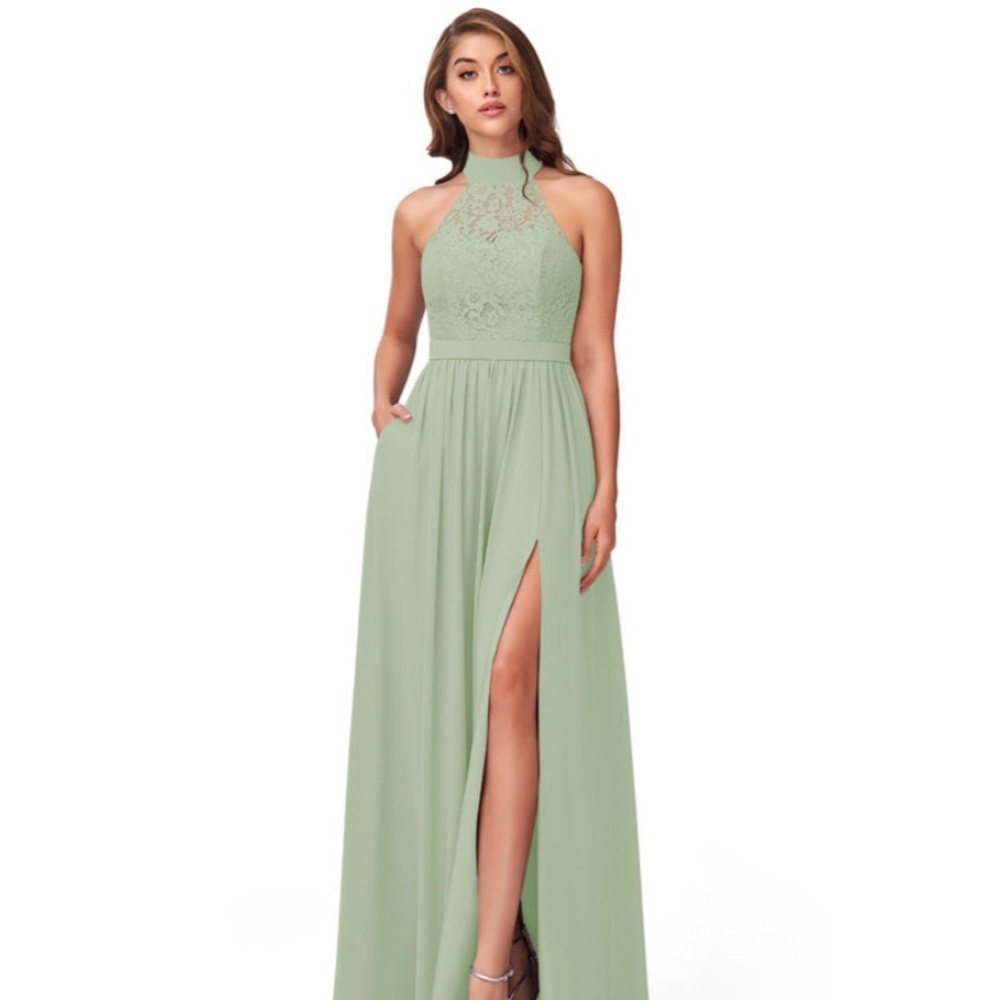 Azazie Emilia Bridesmaid dress size A6 dusty sage